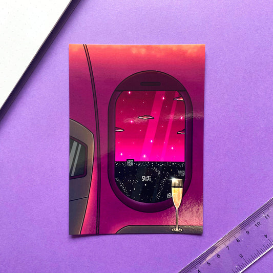 A6 Postcard | Art Print Vaporwave " Late Night Dreamy Fly"