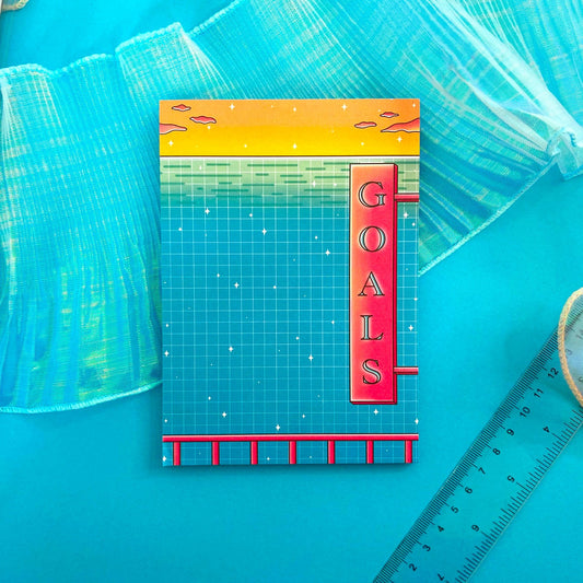 Hot Summer A6 Notepad – Goals and ocean view | Vaporwave and Summer vibes