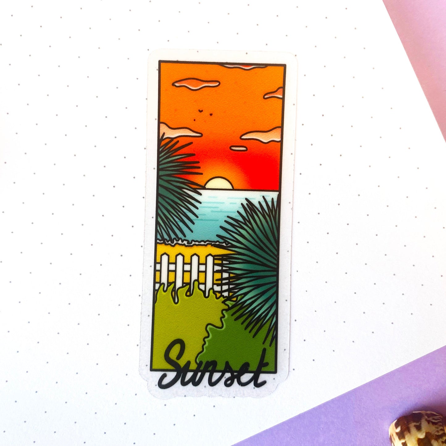 Clear vinyl sticker - "Sunset"