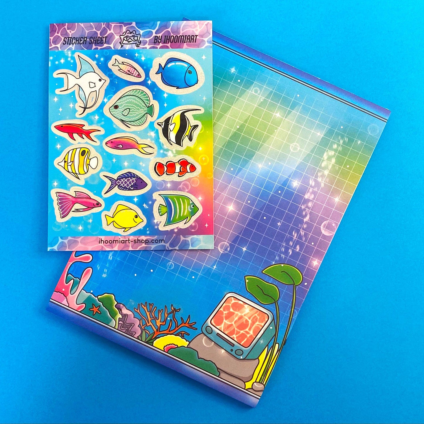 Nostalgic Fish Holographic Glitters Sticker Sheet - Fantasy Fish