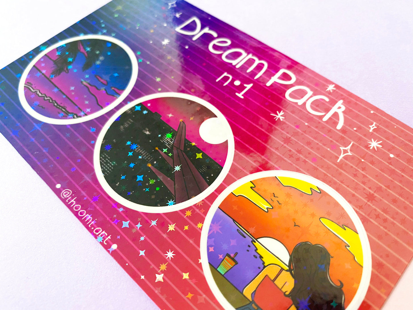 Shiny and Holographic Vaporwave sticker sheet