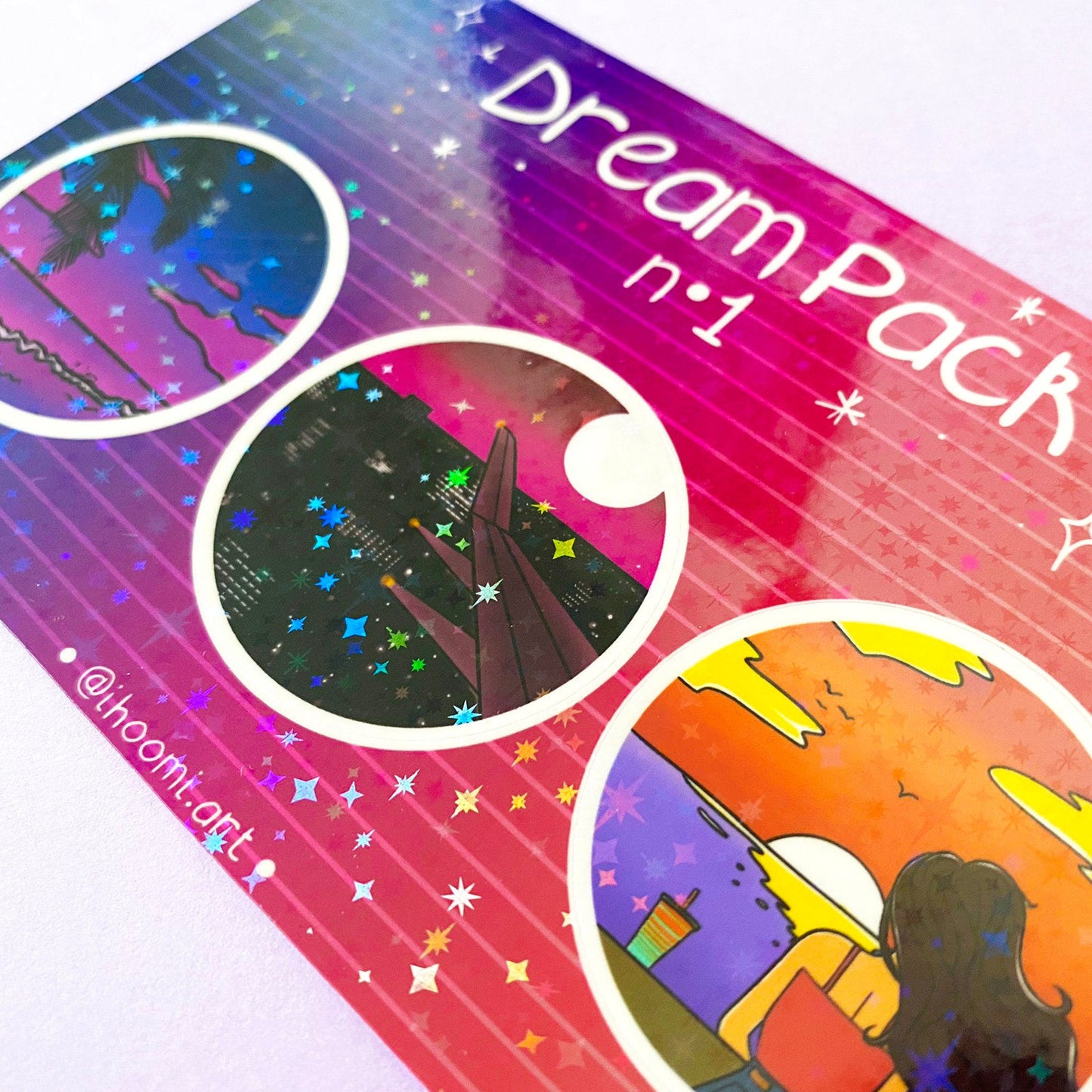 Shiny and Holographic Vaporwave sticker sheet