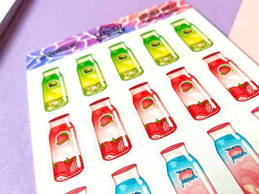 Sticker sheet | Fruit juice bottles