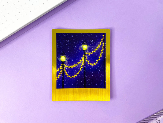 Stickers Polaroid Doré Before Christmas | Lumières de Noël