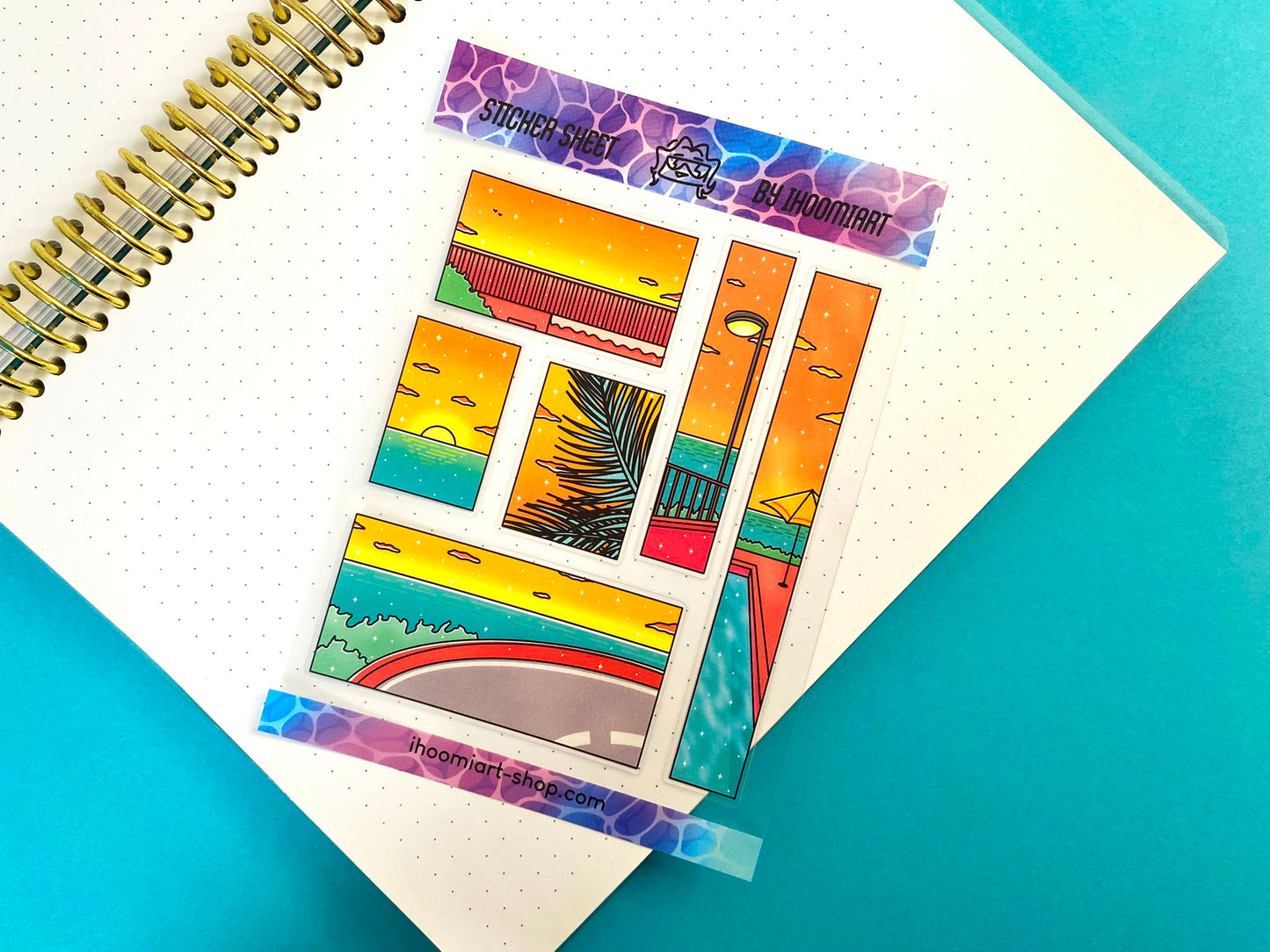 Hot Summer A6 Clear Sticker Sheet | Summer day landscape