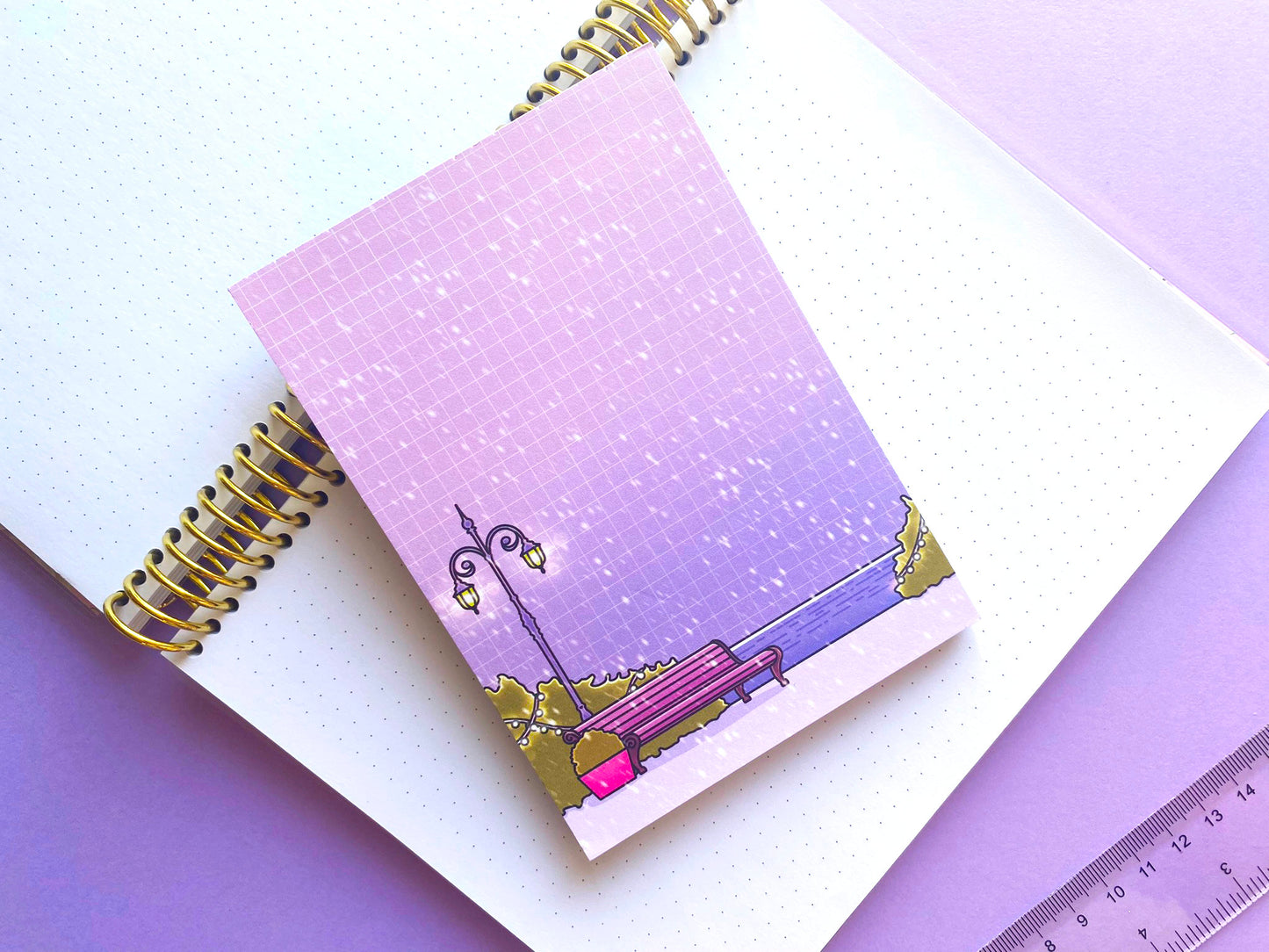 Winter & Snow Lanscape A6 Notepad | Vaporwave and aesthetic calm ocean view