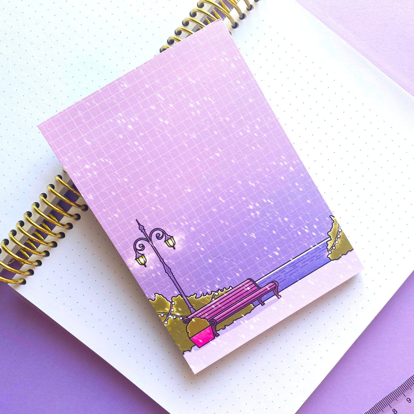 Winter & Snow Lanscape A6 Notepad | Vaporwave and aesthetic calm ocean view