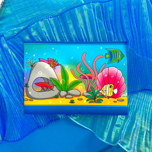 Nostalgic Fish A6 Postcard / Art Print - Colorful Aquarium