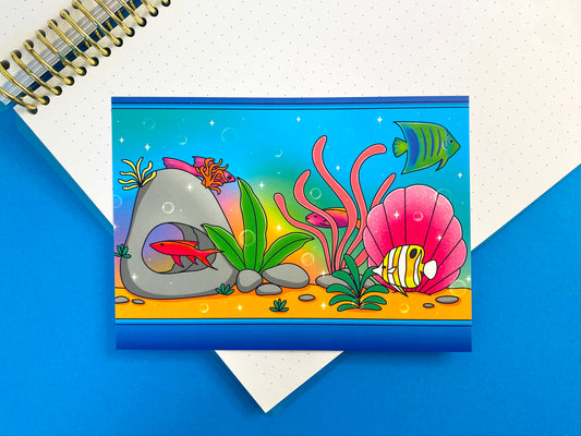Nostalgic Fish A6 Postcard / Art Print - Colorful Aquarium