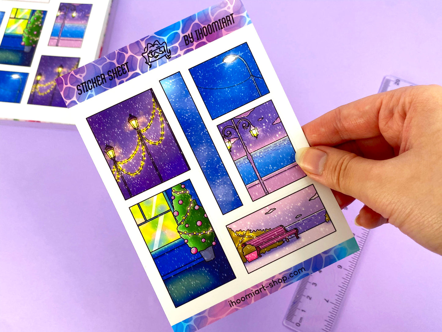 Before Christmas A6 Matte Sticker Sheet | Snow views and light