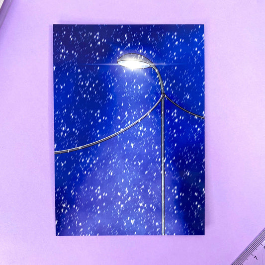 Before Christmas A6 Glossy Poscard | Winter Night in the street