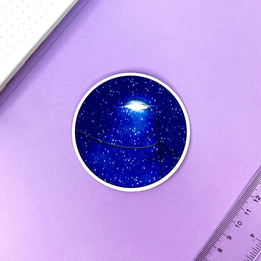 Before Christmas Glossy Round Sticker | Cold Winter Night