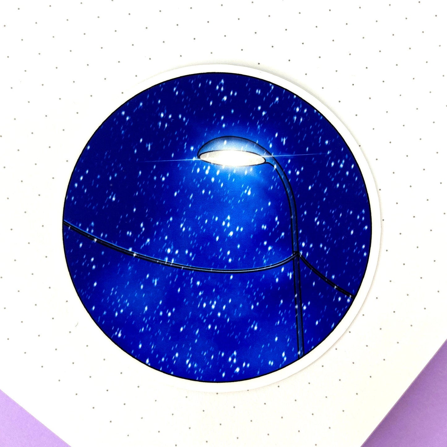 Before Christmas Glossy Round Sticker | Cold Winter Night