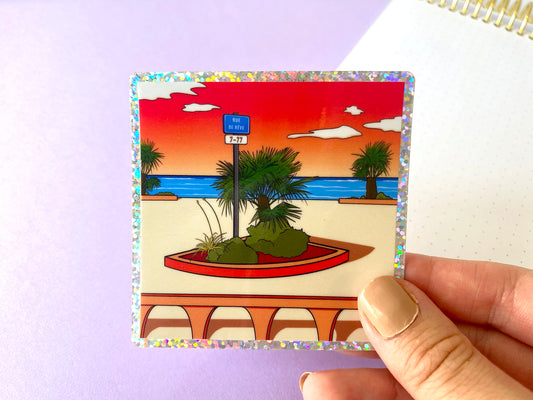 Sticker Holographique - Hibiscus