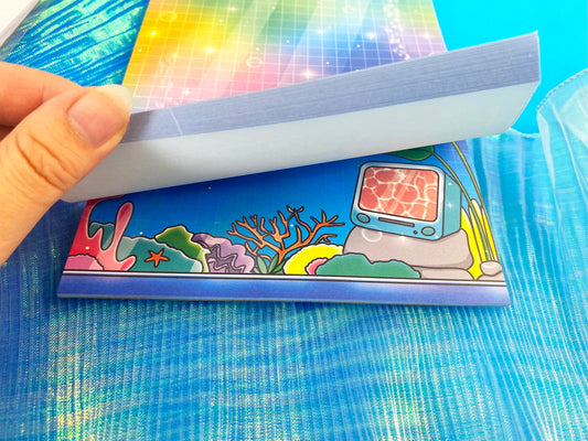 Nostalgic Fish A5 Notepad – Colorful Aquarium | Grid Pages for Journaling & Notes