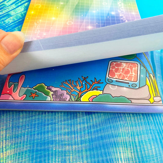 Nostalgic Fish A5 Notepad – Colorful Aquarium | Grid Pages for Journaling & Notes