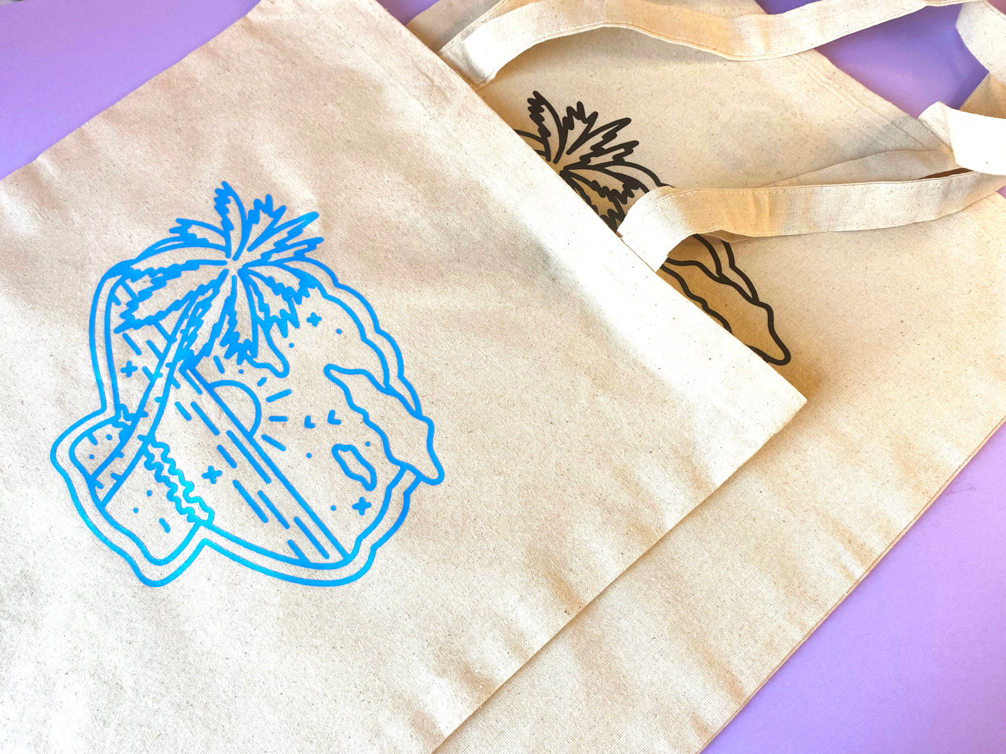 Tote Bag - Coquillage, vue sur la mer & palmier