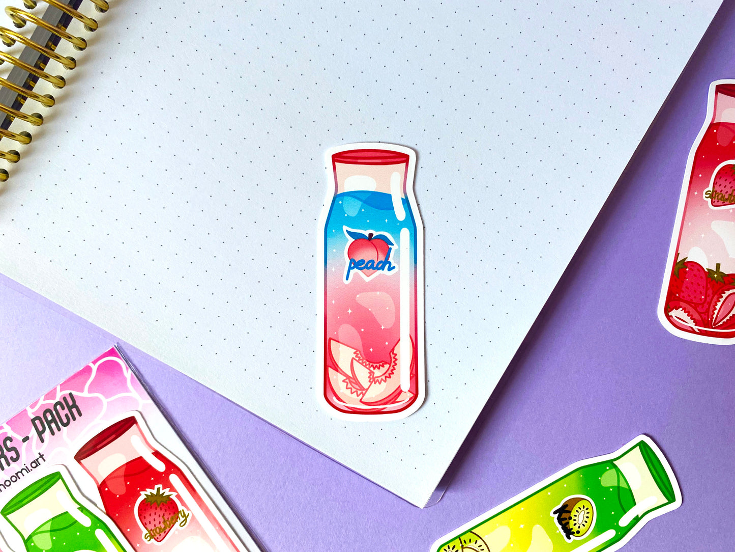 Waterproof Stickers - Bottle of fruit juice | Pack 3 Stickers