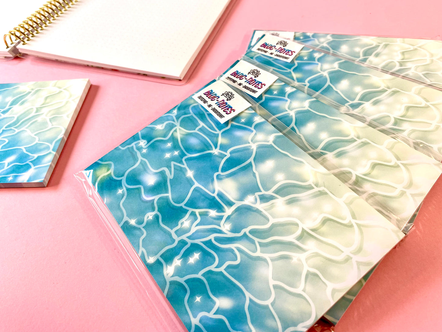 Aesthetic A6 notepad "Ocean and light" | Aesthetic water | Blue & Light