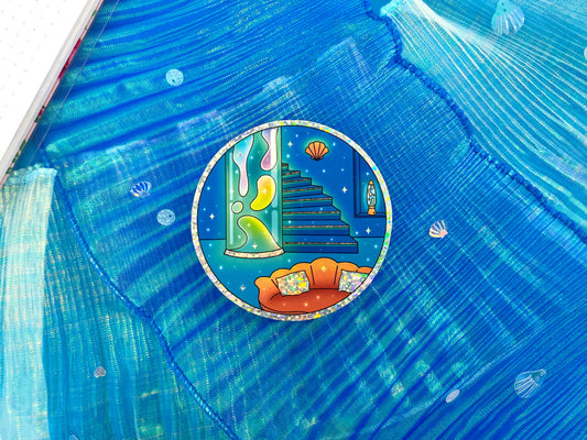 Nostalgic Fish Holographic Glitters Sticker - Under the Sea Penthouse