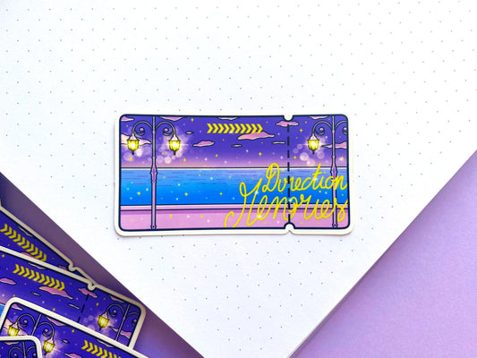 Waterproof Glossy Sticker Ticket “Direction Memories”