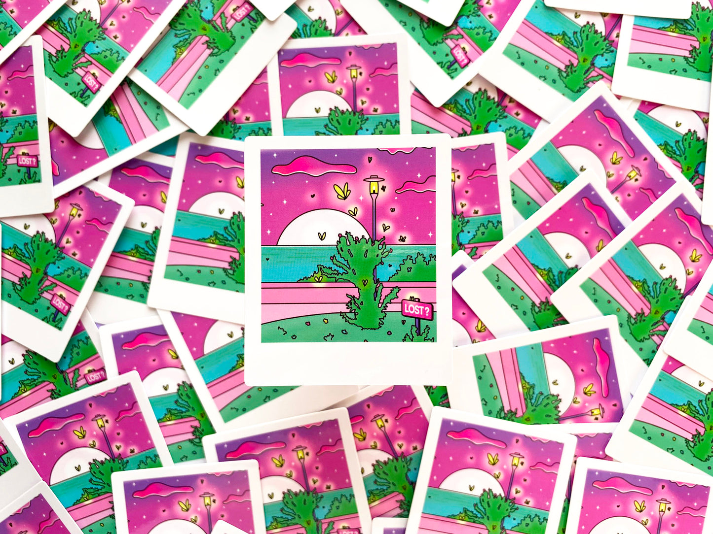 Glossy Waterproof Sticker - Polaroid "Secret Fairy Place"