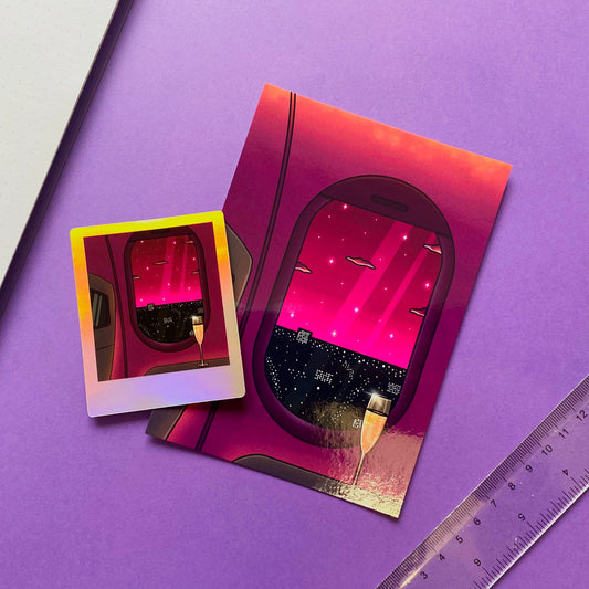 A6 Postcard | Art Print Vaporwave " Late Night Dreamy Fly"