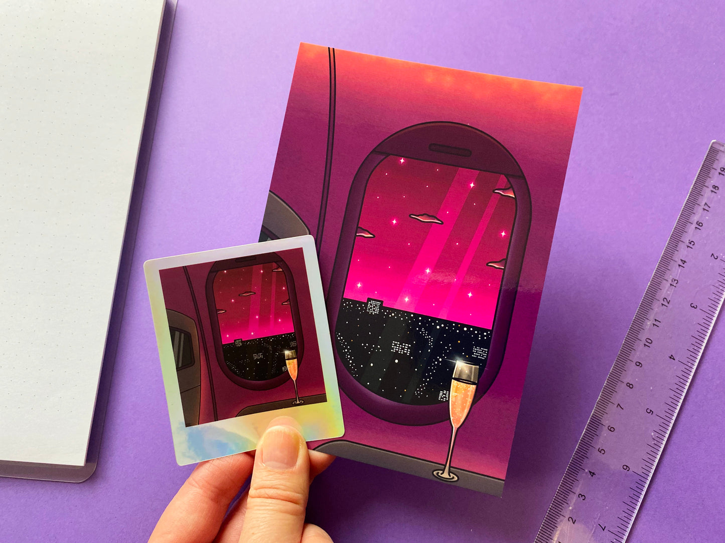 A6 Postcard | Art Print Vaporwave " Late Night Dreamy Fly"