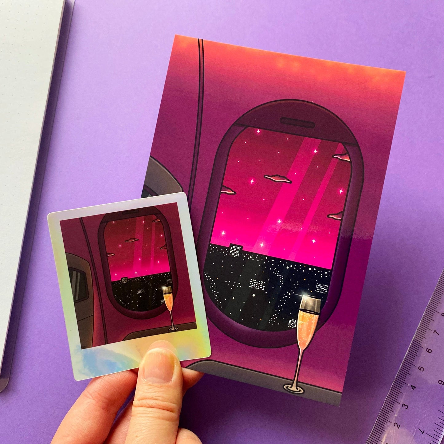 A6 Postcard | Art Print Vaporwave " Late Night Dreamy Fly"