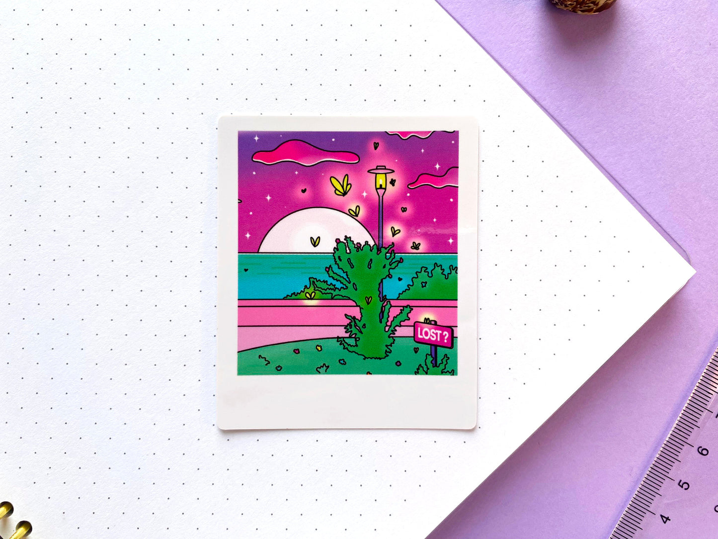 Glossy Waterproof Sticker - Polaroid "Secret Fairy Place"
