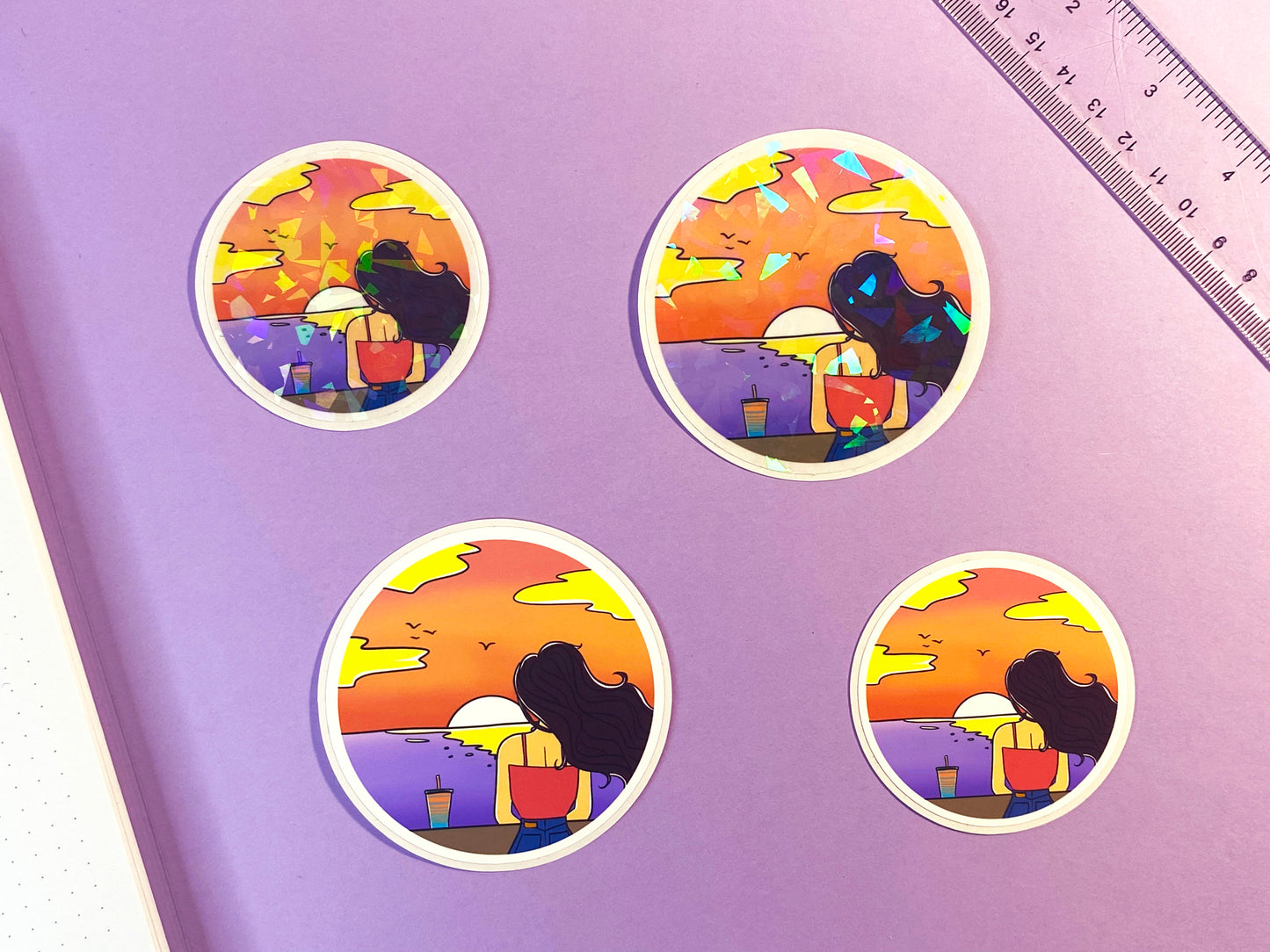 Waterproof Vaporwave Sticker "Sunset"