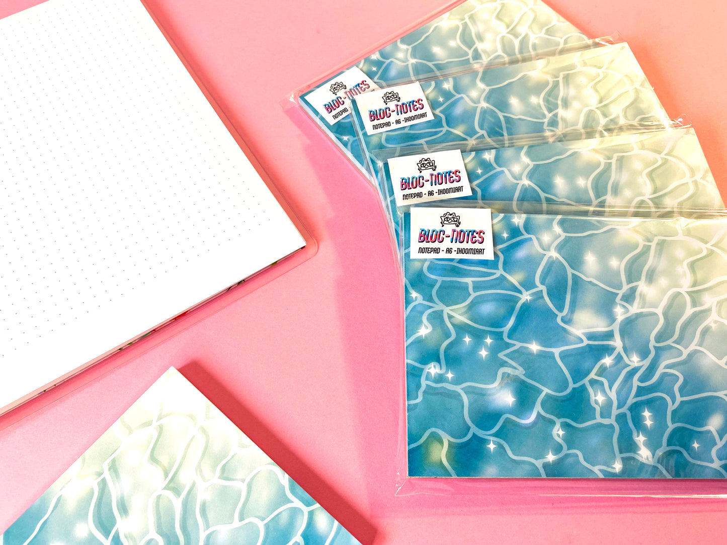 Aesthetic A6 notepad "Ocean and light" | Aesthetic water | Blue & Light