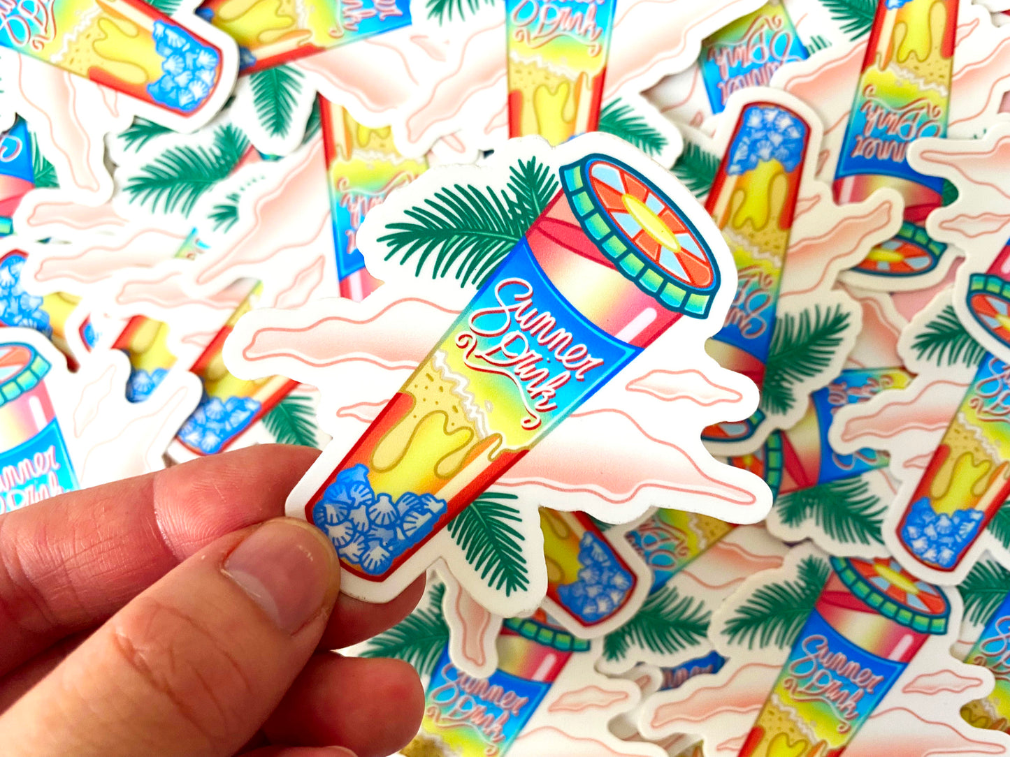Sticker Waterproof  "Summer drink"