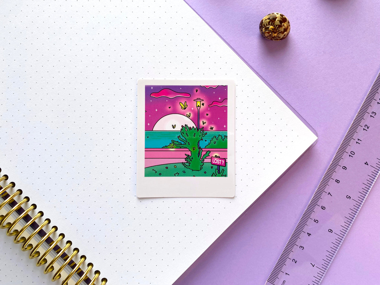 Glossy Waterproof Sticker - Polaroid "Secret Fairy Place"
