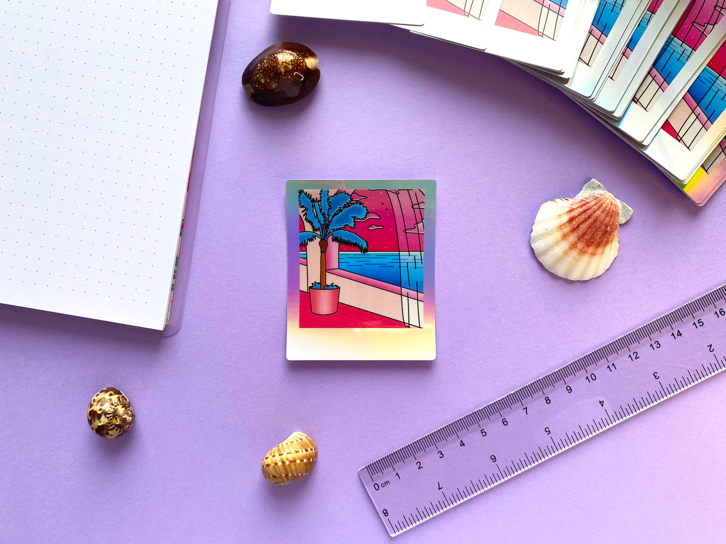 Holographic Waterproof Sticker - Polaroid "Pink Dream"