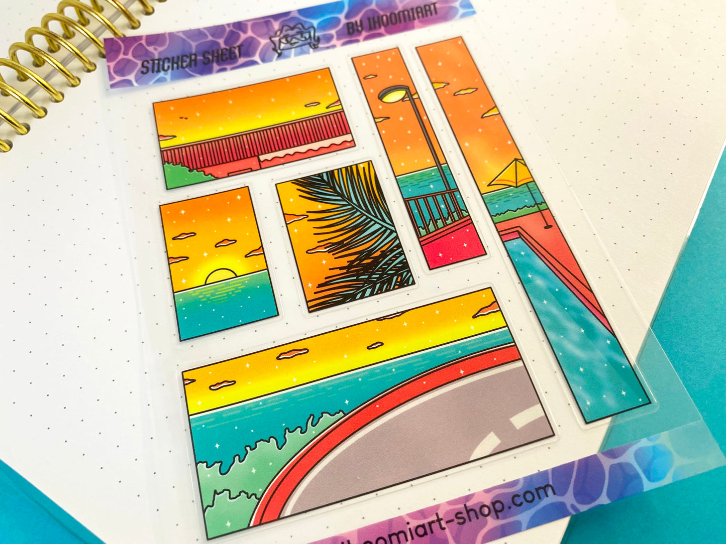 Hot Summer A6 Clear Sticker Sheet | Summer day landscape