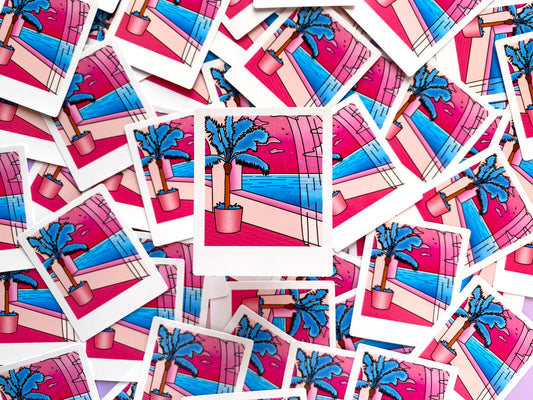 Sticker Waterproof Brillant - Polaroid « Pink Dream »
