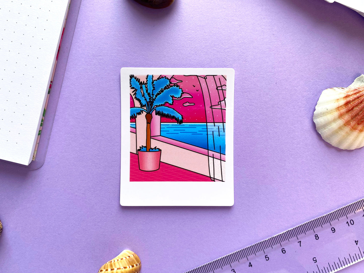 Glossy Waterproof Sticker - Polaroid "Pink Dream"