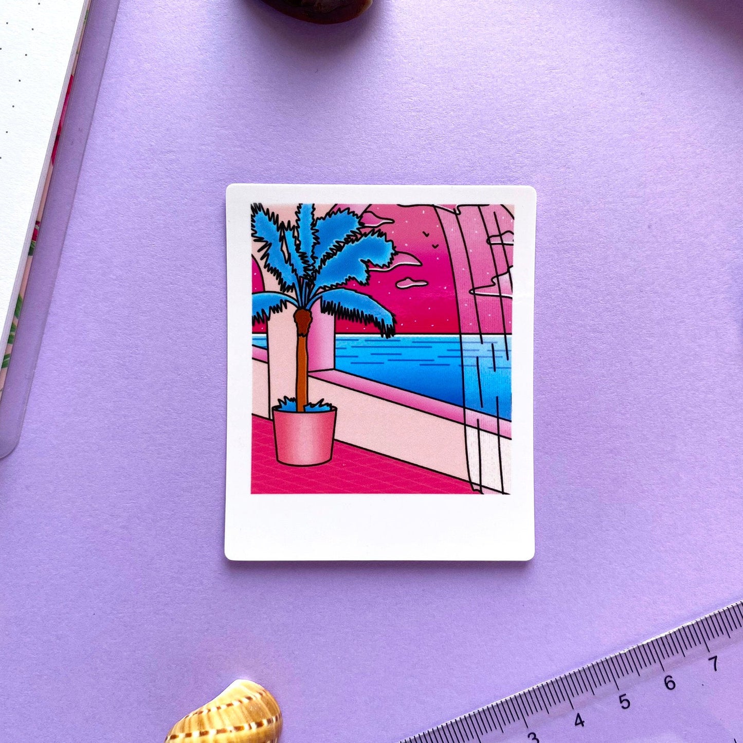 Glossy Waterproof Sticker - Polaroid "Pink Dream"