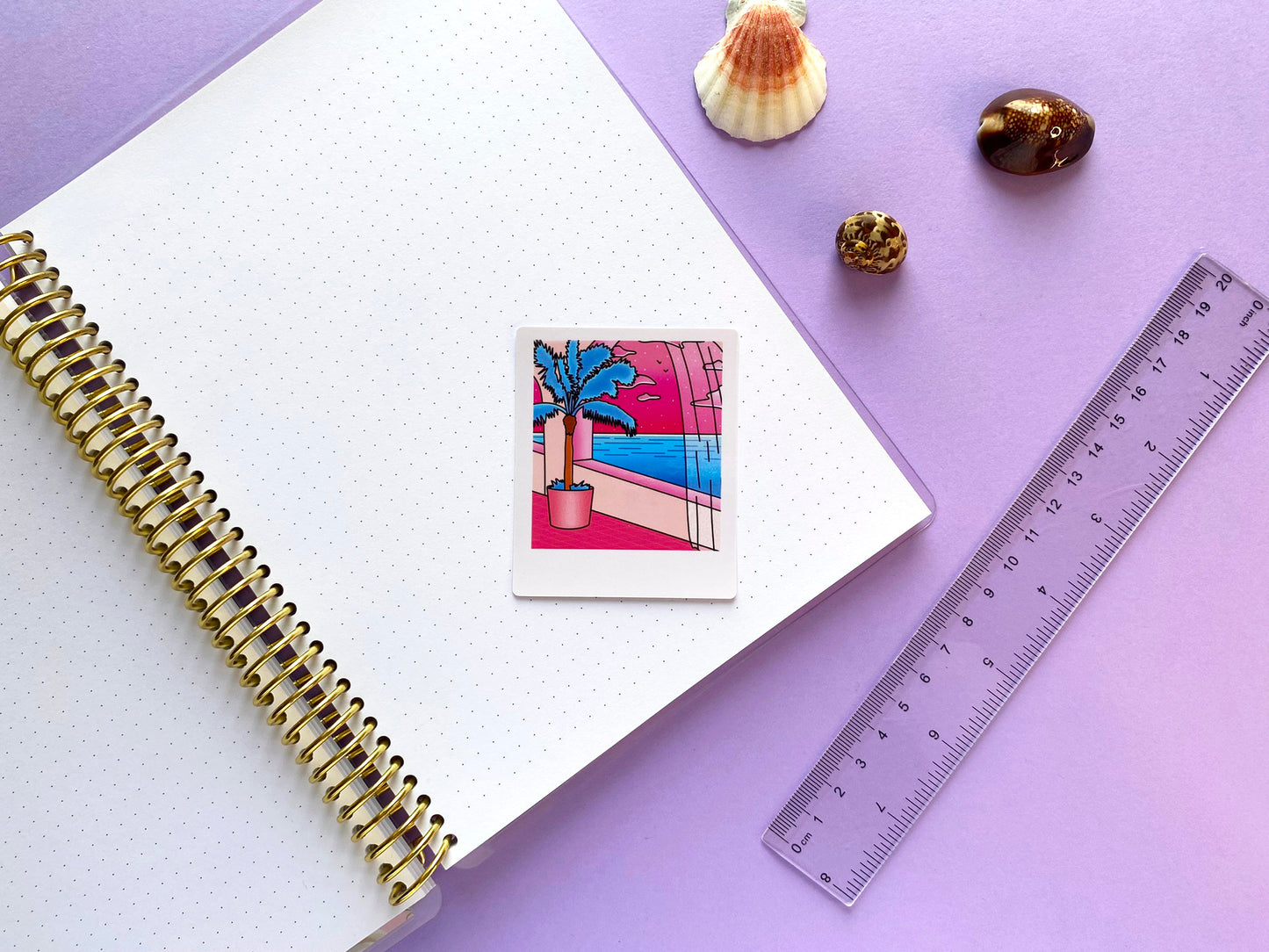 Glossy Waterproof Sticker - Polaroid "Pink Dream"