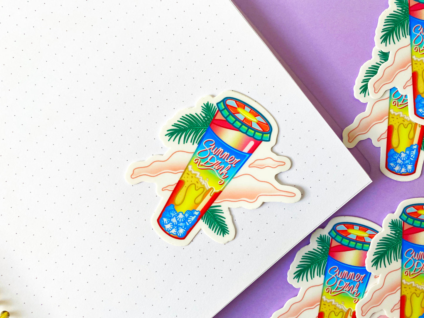 Sticker Waterproof  "Summer drink"