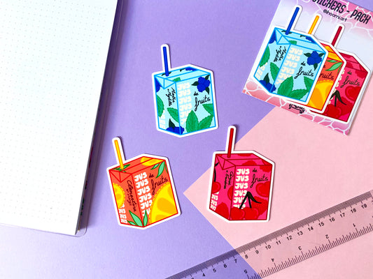 Waterproof Stickers - Juice Brick | Pack 3 Stickers
