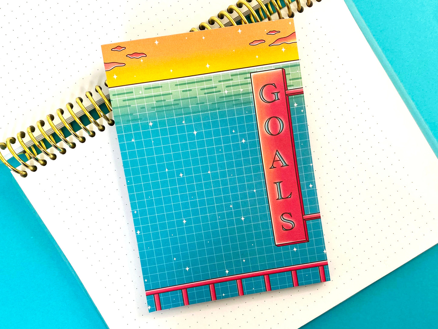 Hot Summer A6 Notepad – Goals and ocean view | Vaporwave and Summer vibes