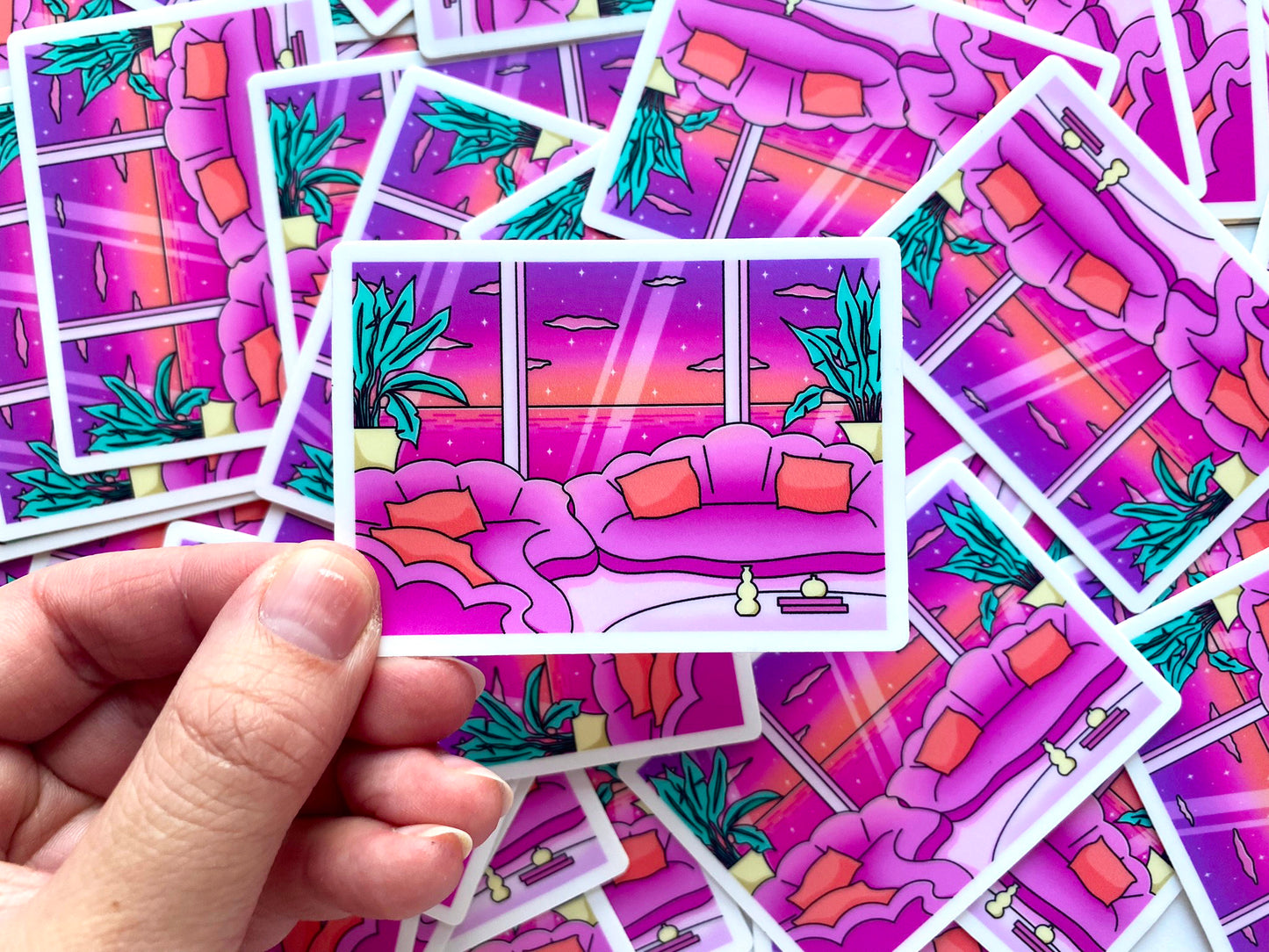 Waterproof Sticker "Cozy Living Room"