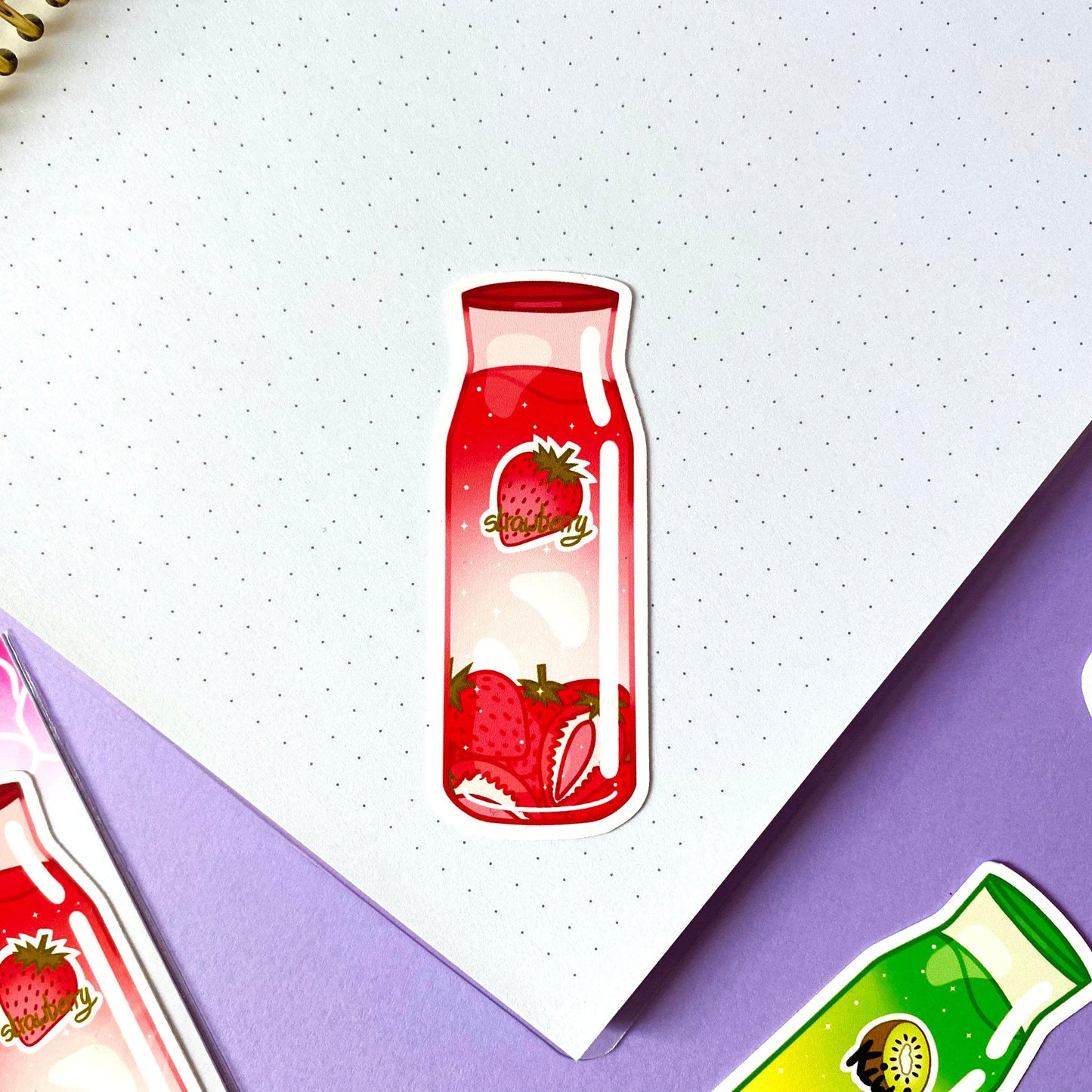 Waterproof Stickers - Bottle of fruit juice | Pack 3 Stickers
