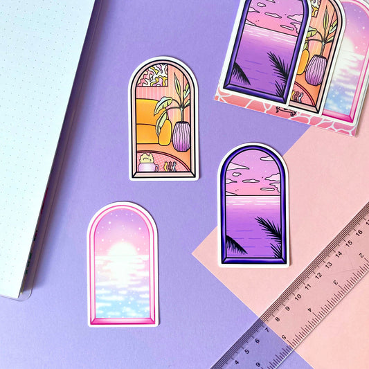 Stickers Waterproof - Vue par la fenêtre | Pack 3 Stickers