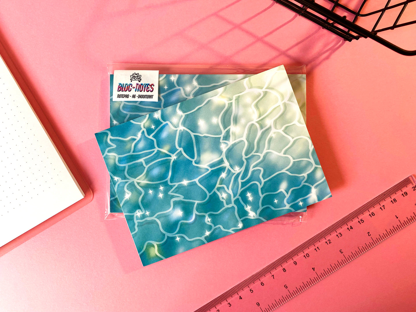 Aesthetic A6 notepad "Ocean and light" | Aesthetic water | Blue & Light