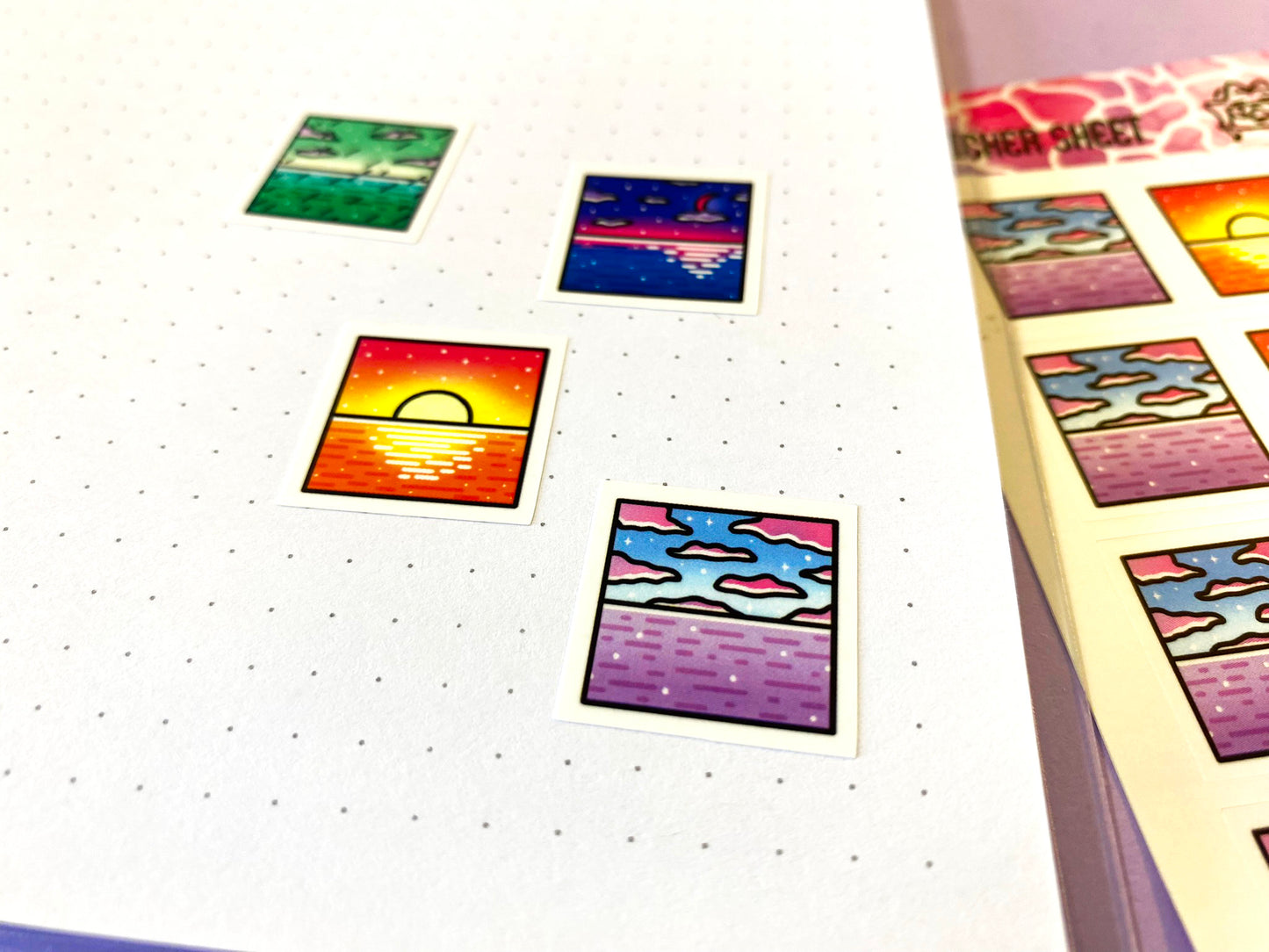 Sticker Sheet | Weather vignette with ocean