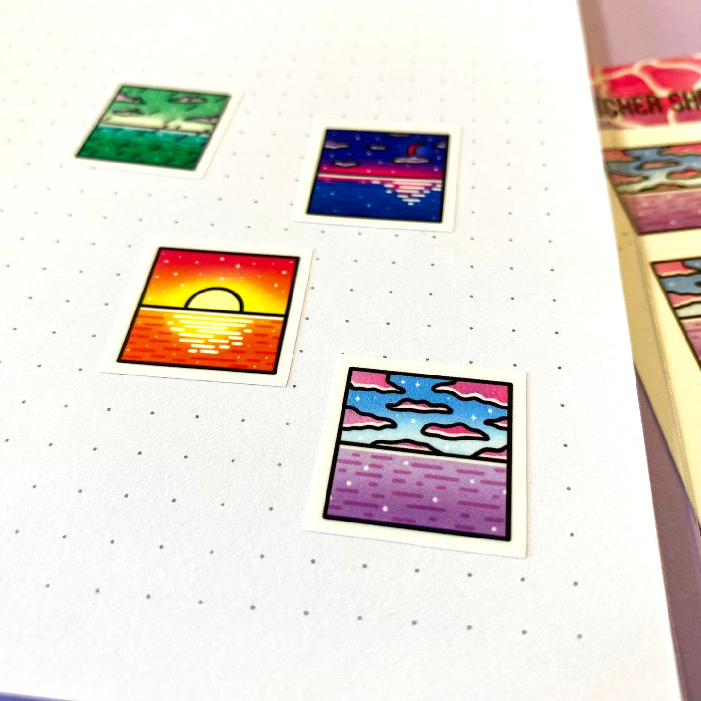 Planche de stickers | Vignette météo avec océan