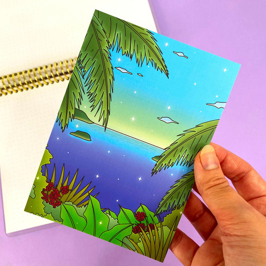 Tropical Exploration A6 Postcard/Art Print | Lost in the heights of the jungle